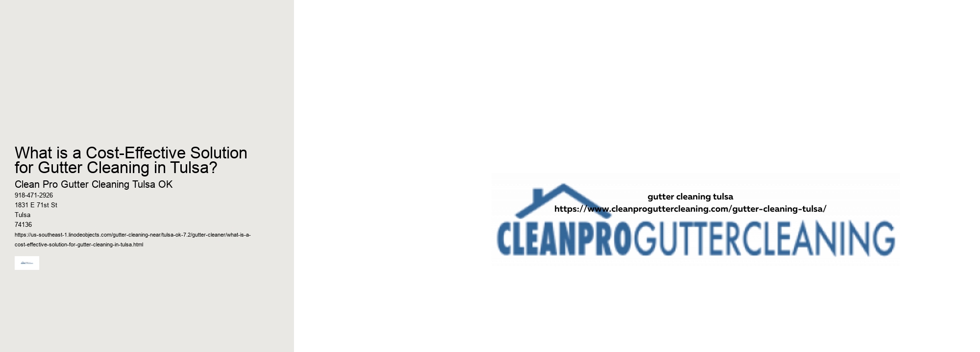 What is a Cost-Effective Solution for Gutter Cleaning in Tulsa?  